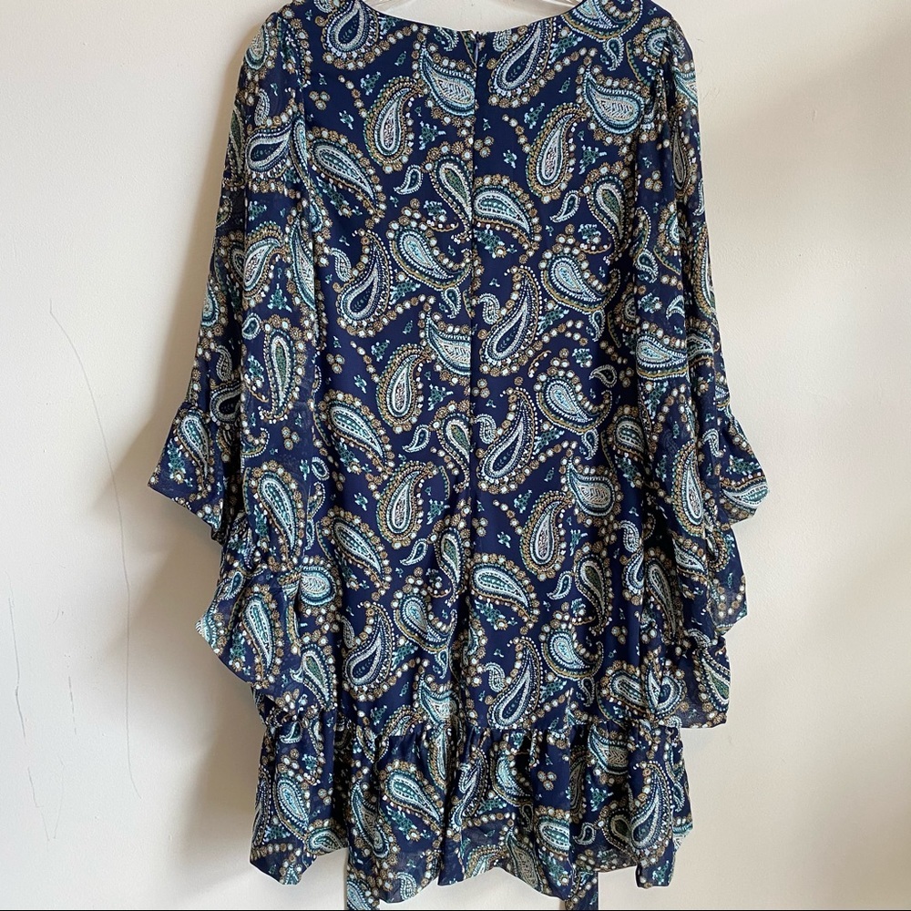 Betsey Johnson Paisley Bell Sleeve Mini Dress 2 - Picture 6 of 10